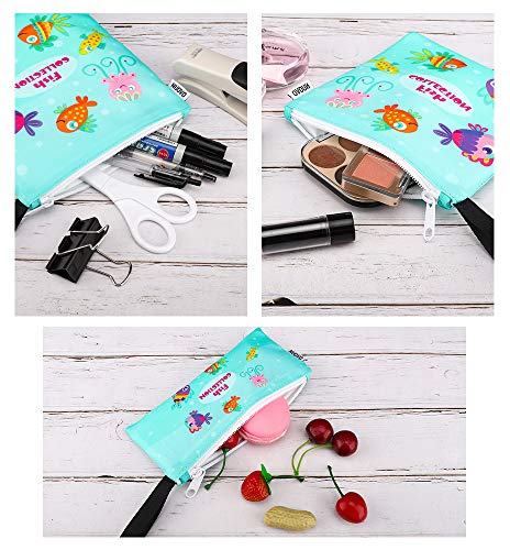 Nuovoware Bolsa Portátil de Sandwich y Alimentos, [3 PZS] Bolso de Cremallera, Reutilizables, Ecológicos y Lavables para Almacenar Comidas, Galleta, Nuece, Dulce, Hamburguesa, Fruta - Peces