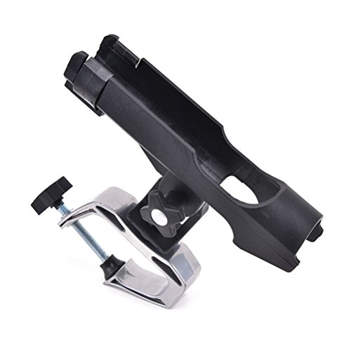 nuzamas Juego de 2 cañas de pesca soporte ajustable 360 grados giratoria raíles laterales G abrazadera de barra 0 – 5 cm Kayak barco de montaje con tornillos