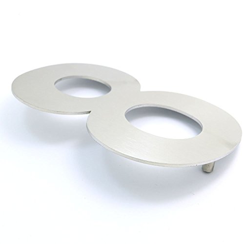 Nuzamas Porte plaques numéros 8, Acier inoxydable Hôtel Maison adresse plaque plaque de chiffres Signes numéros de rue, à fixer au mur, 10.8 cm de largeur 15 cm de haut, kit d'installation inclus