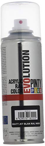 NVS 249 Pintura spray Acrílica Mate PINTYPLUS EVOLUTION 270cc Matt jet black Ral 9005, Único, Estándar