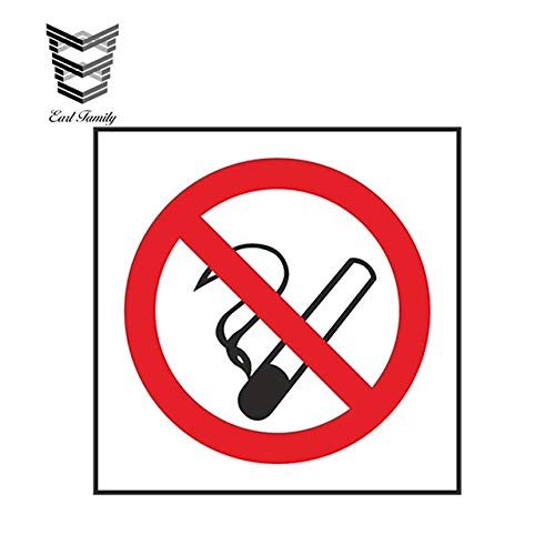 N/X YDBDB - Adhesivo para coche, 13 cm x 13 cm, diseño de coche con texto en inglés "No fumar peligro" para tienda, tienda, taquilla, tableta, accesorios impermeables