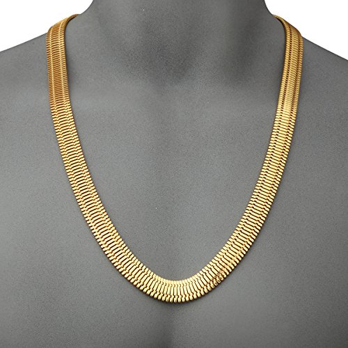 Nyuk para hombre, grande pesada Amplia Cadena De Frenar 30 cm hierro 18 K oro batalla colgante Neckalce