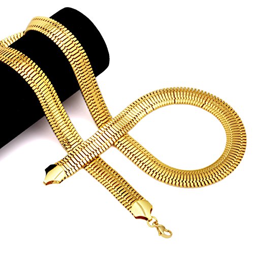 Nyuk para hombre, grande pesada Amplia Cadena De Frenar 30 cm hierro 18 K oro batalla colgante Neckalce