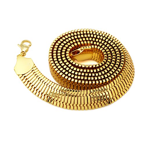 Nyuk para hombre, grande pesada Amplia Cadena De Frenar 30 cm hierro 18 K oro batalla colgante Neckalce