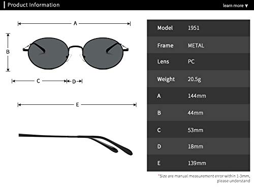 NZQWJ Venta de Europa y América Gafas de Sol de Tendencia Moderna Beat Street Oval Retro Gafas de Sol (Color : C)
