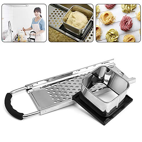 O-Kinee Rallador para Hacer Spatzle, Spätzle Rallador de Acero Inoxidable con Asa de, Rallador y Rascador de Masa Manual de Fideos, Utensilio para Pasta y Cortar Pasta Casera