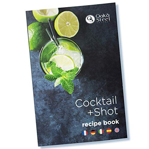 Oak & Steel 10 Piezas Profesional Coctelera de Cóctel Set, Coctelería de Bar| Completar Acero Inoxidable Coctel Bebida Cocktail Shaker Set| Elegante Caja de Regalo