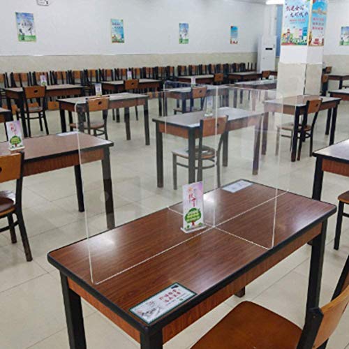 Oceanindw Divisor de Mesa con Protector contra Estornudos para 4 Personas, Divisores de Escritorio de Plástico División de Protección Transparente Prevenir Gotitas y Estornudos 120 × 60 × 60cm