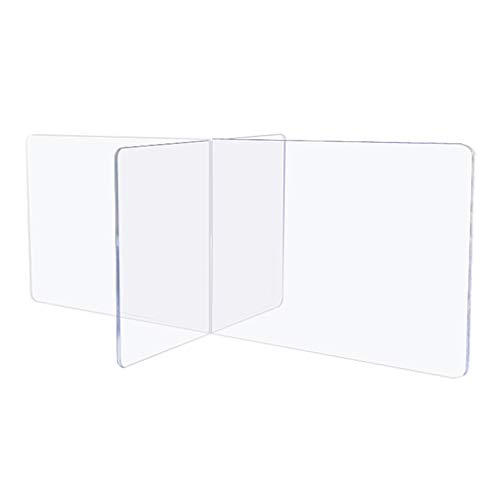 Oceanindw Divisor de Mesa con Protector contra Estornudos para 4 Personas, Divisores de Escritorio de Plástico División de Protección Transparente Prevenir Gotitas y Estornudos 120 × 60 × 60cm