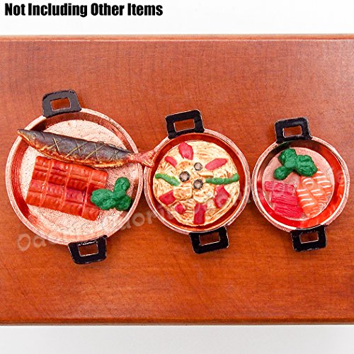Odoria 1/12 Miniatura 3PZ Sartén Batería/Tartera Cocina Accesorio para Casa de Muñecas