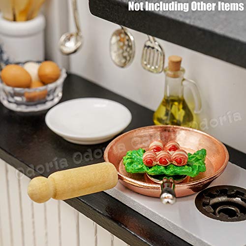 Odoria 1/12 Miniatura Sartén Cacerola Tetera Cocina Accesorio para Casa de Muñecas