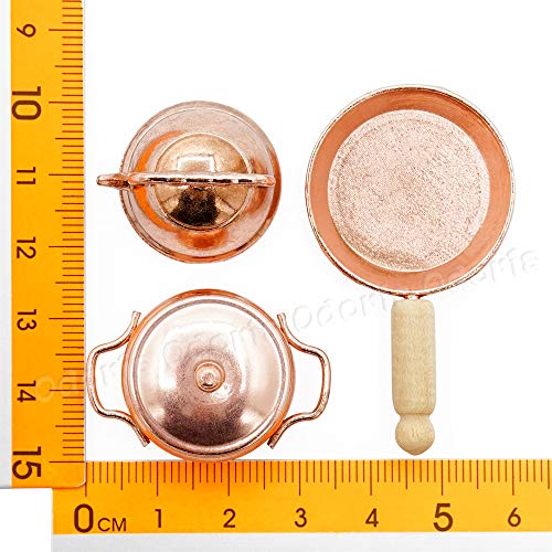 Odoria 1/12 Miniatura Sartén Cacerola Tetera Cocina Accesorio para Casa de Muñecas