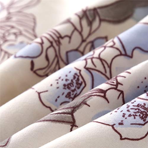 Odot Juego de Ropa de Cama de 3 Piezas, Tropical Microfibra Cómodo Juego de Fundas de Edredón con 1 Funda Nórdica y 2 Funda de Almohada para Familiar y Niños (Cama 150/160-220x240cm,Flor Azul)