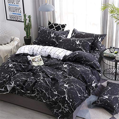 Odot Ropa de Cama Juego de Funda de Edredón 4 Piezas King Size, Juego de Cama Microfibra Cómodo Funda de Nórdico y Funda de Almohada Sábana Encimera Familiar y Niños (200x230cm