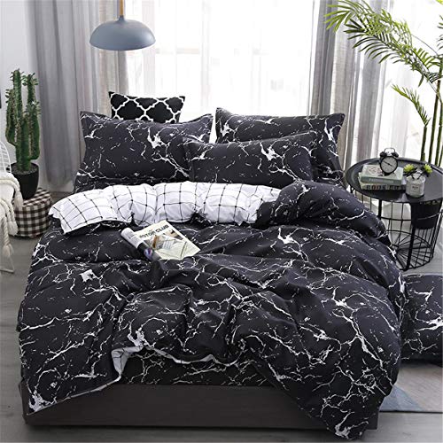 Odot Ropa de Cama Juego de Funda de Edredón 4 Piezas King Size, Juego de Cama Microfibra Cómodo Funda de Nórdico y Funda de Almohada Sábana Encimera Familiar y Niños (200x230cm