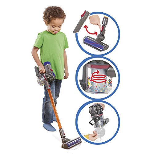 ODS- V8 Dyson Aspirador de Juguete para niños, Color Gris, Naranja y Morado, 20800
