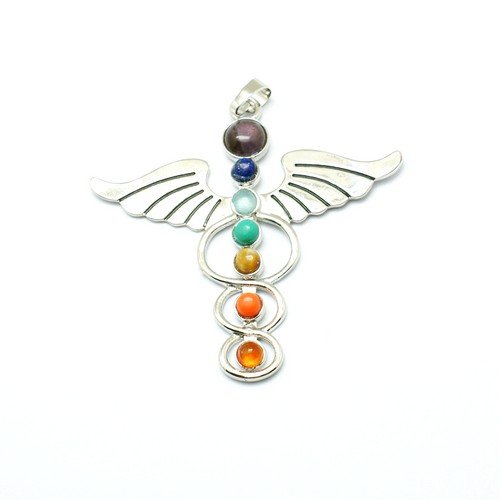 Oferta al por mayor: 5 paquetes de 1 x plata/aleación de metal mixto 57 x 58mm Caduceus símbolo encanto/colgante W5-Y07395 (cuentas encantadoras)