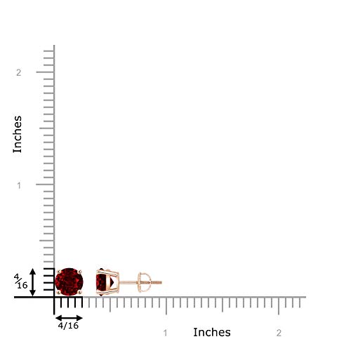Oferta de Navidad – de julio Birthstone – Cestas de mimbre redondo auténtica Ruby Stud Pendientes para las mujeres