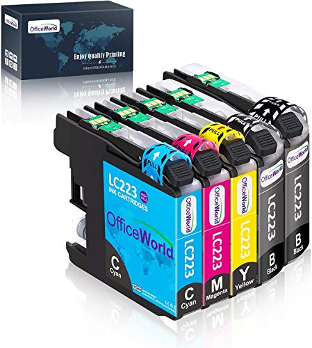 OfficeWorld Reemplazo para Brother LC223 Cartuchos de Tinta Alta Capacidad Compatible para Brother DCP-J562DW DCP-J4120DW MFC-J480DW MFC-J4420DW MFC-J5320DW (2 Negro, 1 Cyan, 1 Magenta, 1 Amarillo)