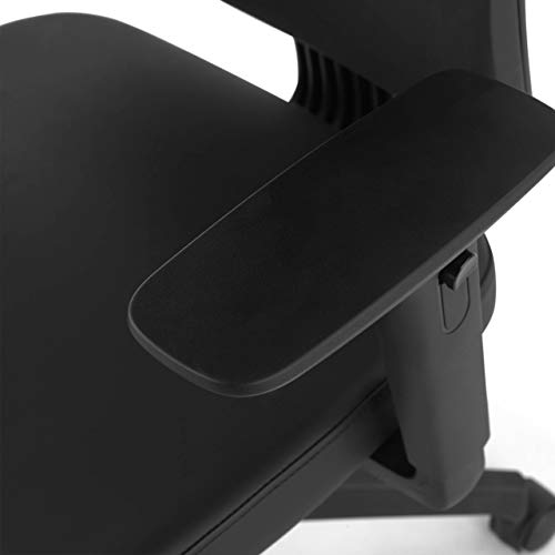 ofiprix | Silla Wind Baja | Silla de Oficina Giratoria | Silla de Escritorio | Respaldo Regulable | Brazos Ajustables | Espuma Inyectada | Mecanismo Basculante | Polipiel | Color Negro