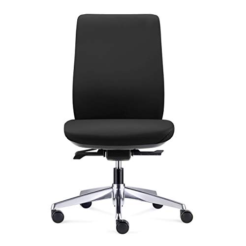 ofiprix | Silla Wind Cromo| Silla de Oficina Ergonómica | Silla Giratoria de Escritorio | Respaldo Regulable | Soporte Lumbar | Color Negro