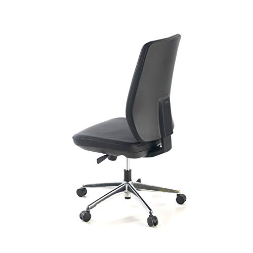 ofiprix | Silla Wind Cromo| Silla de Oficina Ergonómica | Silla Giratoria de Escritorio | Respaldo Regulable | Soporte Lumbar | Color Negro