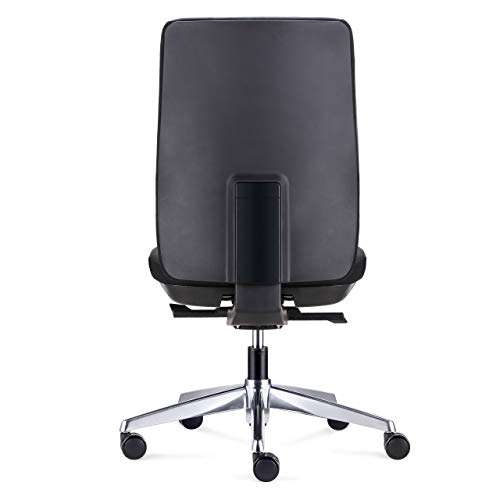 ofiprix | Silla Wind Cromo| Silla de Oficina Ergonómica | Silla Giratoria de Escritorio | Respaldo Regulable | Soporte Lumbar | Color Negro
