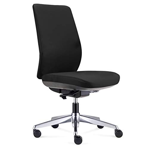 ofiprix | Silla Wind Cromo| Silla de Oficina Ergonómica | Silla Giratoria de Escritorio | Respaldo Regulable | Soporte Lumbar | Color Negro