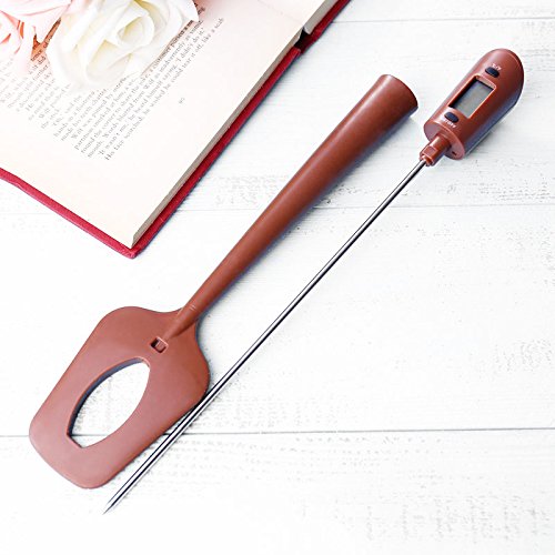 OFKPO Espátula de Silicona de Cocina con Termómetro Digital para Carnes, Chocolate, Leche ect