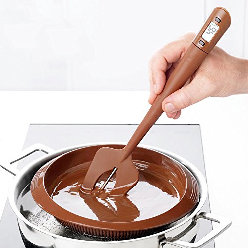 OFKPO Espátula de Silicona de Cocina con Termómetro Digital para Carnes, Chocolate, Leche ect