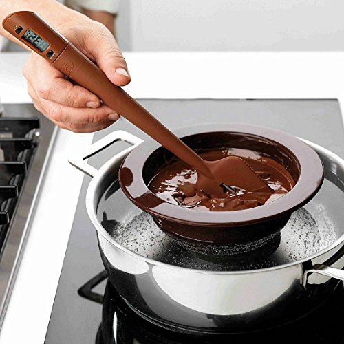 OFKPO Espátula de Silicona de Cocina con Termómetro Digital para Carnes, Chocolate, Leche ect