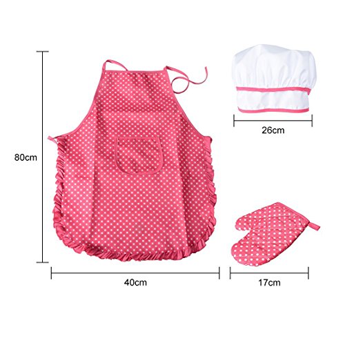 OFKPO Set de 11 Piezas de Juguetes de Chef,Juguetes de Delantal de Cocina para Niñas