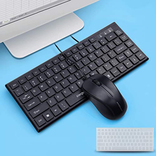 OFNMD Duradero silencioso Externo Externo portátil del Juego portátil casero Ligero USB Atado con Alambre del Teclado del Chocolate (Teclado QWERTY) (Color : Jazz Black Wired Set)
