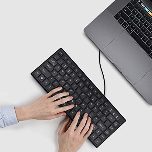 OFNMD Duradero silencioso Externo Externo portátil del Juego portátil casero Ligero USB Atado con Alambre del Teclado del Chocolate (Teclado QWERTY) (Color : Jazz Black Wired Set)