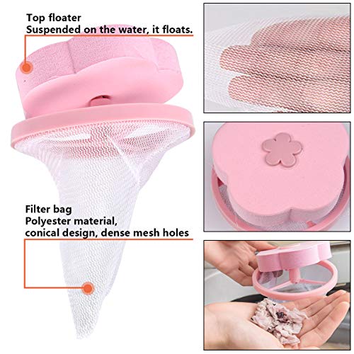 OFNMY 6pcs Bolsas de Malla Flotante Reutilizables de Pelusa para Lavadora para Filtros de Pel,Pelos de Mascotas