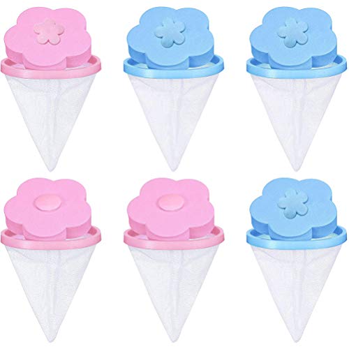 OFNMY 6pcs Bolsas de Malla Flotante Reutilizables de Pelusa para Lavadora para Filtros de Pel,Pelos de Mascotas