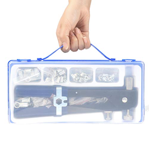 OFNMY Remachadora Manual Multifunción - Kit de 86pcs Remaches de Tuerca Roscados M3 M4 M5 M6 M8 para Ascensores, Interruptores, Instrumentos, Muebles, Decoración, etc