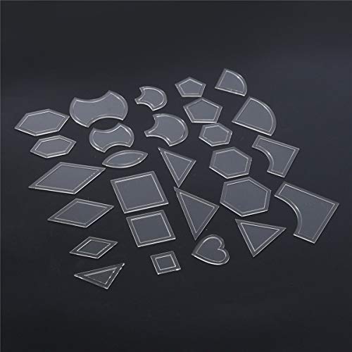 Ogquaton Durable 54Pcs Acrílico Acolchado de Plantillas Plantillas de Costura Patchwork Regla Conjunto de Herramientas de Costura