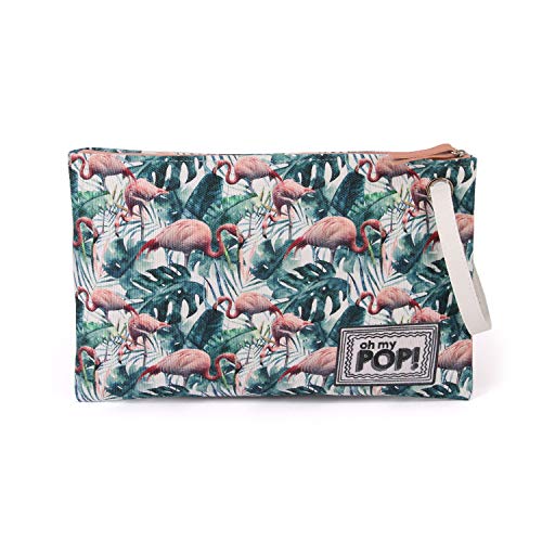 Oh My Pop! Flamenco Tropical Sunny - Bolsa de Aseo, Multicolor, 30 cm