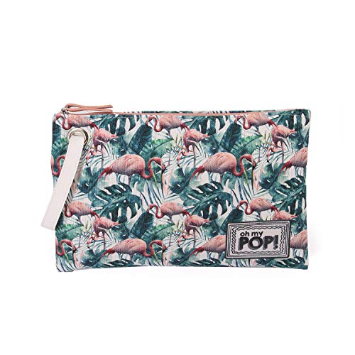 Oh My Pop! Flamenco Tropical Sunny - Bolsa de Aseo, Multicolor, 30 cm