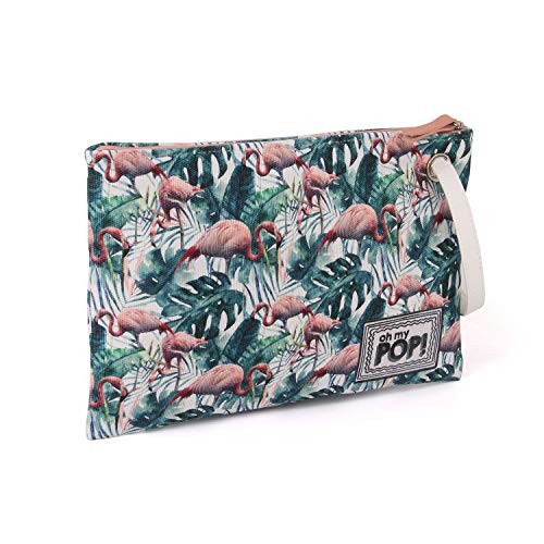 Oh My Pop! Flamenco Tropical Sunny - Bolsa de Aseo, Multicolor, 30 cm