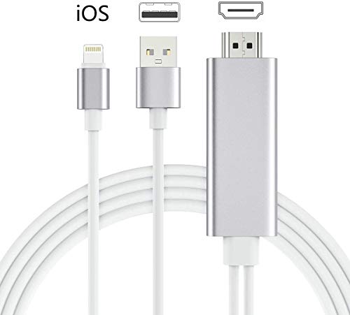 Ohasen iPhone HDMI Cable, Lightning HDMI Cable para iPhone, 1080P Cable HDMI iPad para iPhone 11/11 Pro/XS/ XS Max/XR/SE 2/8/ X/ 8 plus/7/6/5 S/5,iPad Air, iPad Mini, iPad Pro, iPod Touch-1.8M