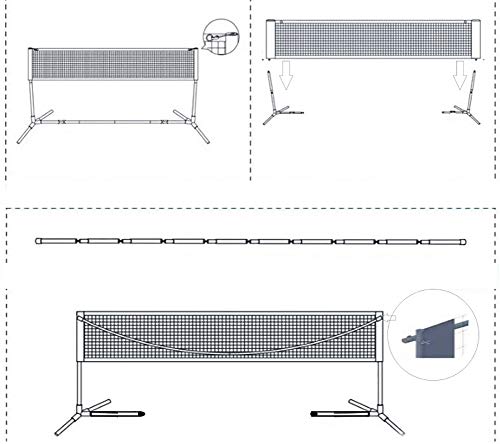 OHHCO Bádminton Simple Rejilla móvil portátil Neta Soporte Posterior, Juego, Interior, Exterior, de usos múltiples, Fuerte,10.17inch