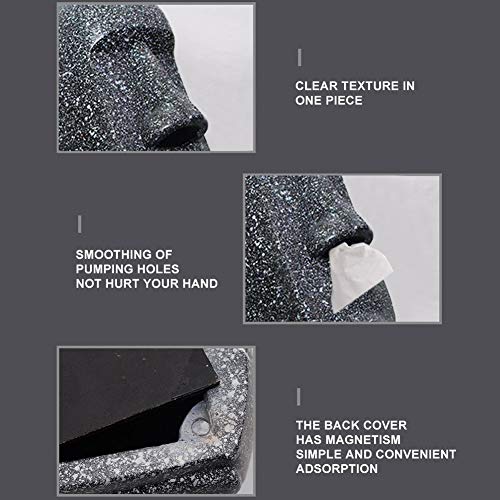 Ohhome Tissue Box Innovative Easter Island Moai Shape Stone Paper Holder Figura Servilleta para el hogar Restaurante Coche
