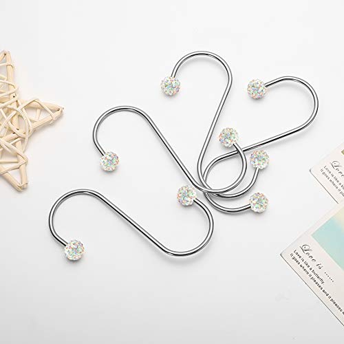 Ohok S Ganchos Bling Strass en forma de S Ganchos de acero inoxidable para colgar 9 cm Perchas para la pared Ganchos para puerta para cocina, baño, dormitorio y oficina