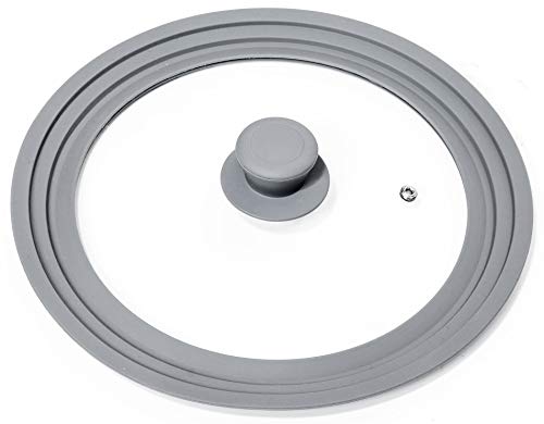 Oishii Tapa Universal de Vidrio con Borde de Silicona, para Ollas y Sartenes de Ø 24, 26 y 28 cm