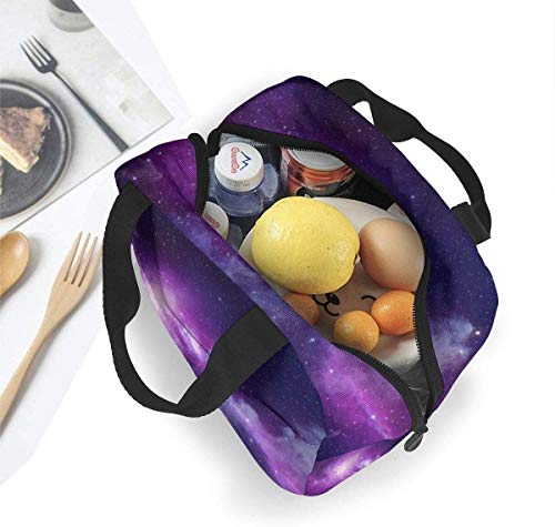 OIVLA Bolsa Térmica Blue and Violet Galaxy Portable Insulated Lunch Bag Tote Insulated Durable Lunch Box Tote Bag Cooler Bag for Work School Picnic Travel Beach