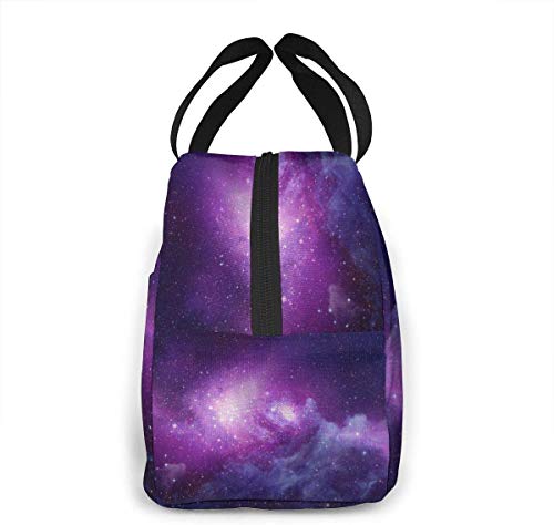 OIVLA Bolsa Térmica Blue and Violet Galaxy Portable Insulated Lunch Bag Tote Insulated Durable Lunch Box Tote Bag Cooler Bag for Work School Picnic Travel Beach