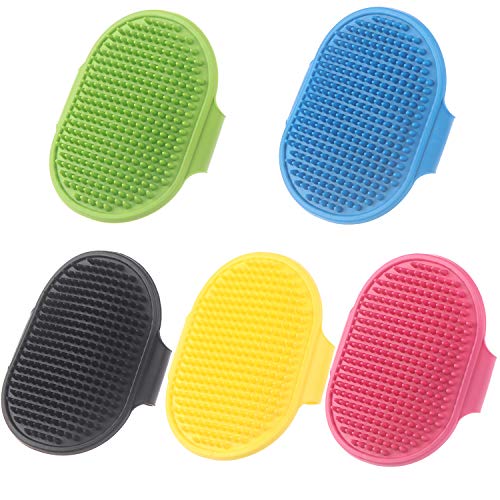 Olgaa - Cepillo de silicona para mascotas, cepillo de goma para perros y gatos con pelo corto o largo