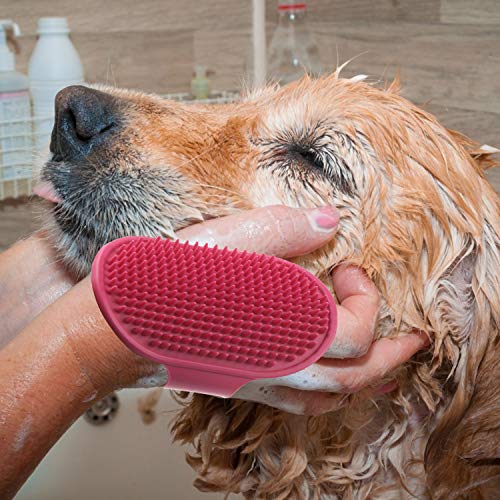 Olgaa - Cepillo de silicona para mascotas, cepillo de goma para perros y gatos con pelo corto o largo